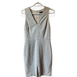 Banana Republic | v- neck | grey white | A-line | business dress | size 6
